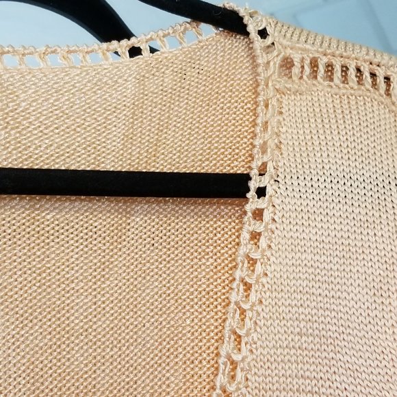 Vintage Peach Handknit Cardigan Sweater, Size S/M - Picture 5 of 14